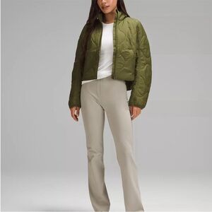 lululemon athletica Olive Jacket and Beige Flare Pants